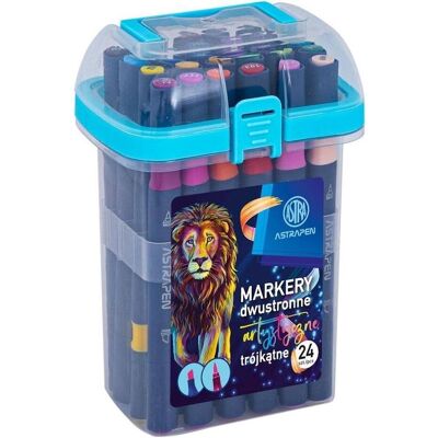 Astra, Marker, Doppelseitige dreieckige Marker 24 Farben (24x) Astra, Marker, Doppelseitige dreieckige Marker 24 Farben (24x)