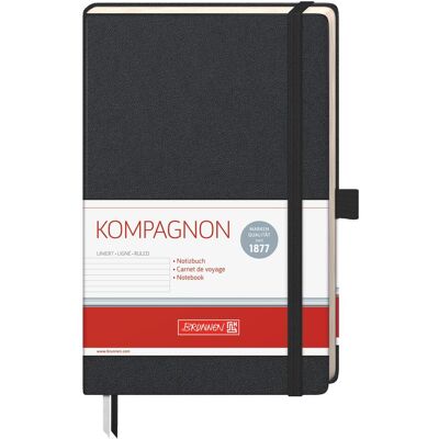 Brunnen, Heft + Block, Notizbuch KOMPAGNON ca. DIN A5 liniert, schwarz Hardcover 192, davon 16 zum Heraustrennen Se (A5, Liniert, Harter Einband) Brunnen, Heft + Block, Notizbuch KOMPAGNON ca. DIN A5 liniert, schwarz Hardcover 192, davon 16 zum Heraustrennen Se (A5, Liniert, Harter Einband)