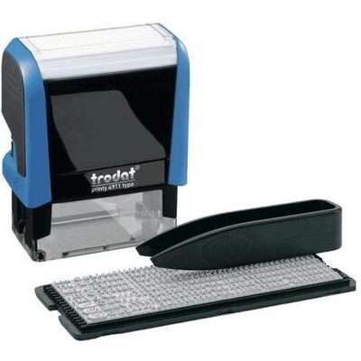 Trodat, Stempel, Textstempel 4911/DB Typo Printy 54 mm x 69 mm Blau Trodat, Stempel, Textstempel 4911/DB Typo Printy 54 mm x 69 mm Blau