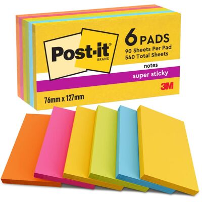 Post-it, Haftnotiz, Super Sticky Carnival (127 x 76 mm) Post-it, Haftnotiz, Super Sticky Carnival (127 x 76 mm)