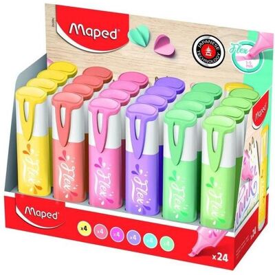 Maped, Marker, Textmarker FLEX PASTEL, flexible Spitze, 24er Display (24x) Maped, Marker, Textmarker FLEX PASTEL, flexible Spitze, 24er Display (24x)