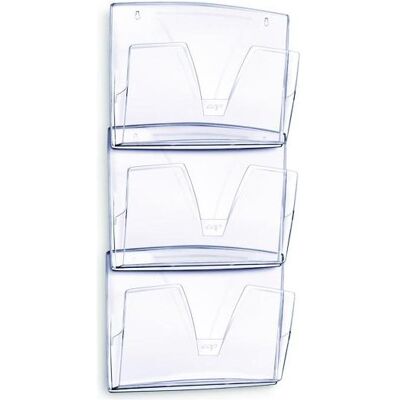 Cep, Prospektständer, Wandprospekthalter transparent DIN A4 3 Fächer (A4) Cep, Prospektständer, Wandprospekthalter transparent DIN A4 3 Fächer (A4)