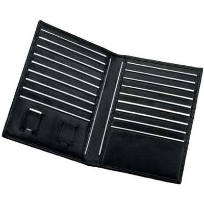 Jüscha, Kartenaufbewahrung, Visitenkarten-/Kreditkarten-Etui, Leder, schwarz mit 18 Visiten-/Kreditkartenfächern, zwei E Jüscha, Kartenaufbewahrung, Visitenkarten-/Kreditkarten-Etui, Leder, schwarz mit 18 Visiten-/Kreditkartenfächern, zwei E