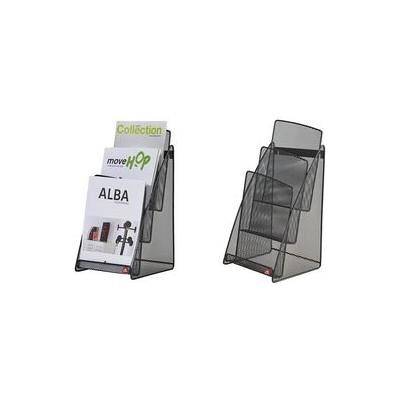 Alba, Prospektständer, Tisch-Display "MESHPREZA5", A5 hoch, schwarz, 3 Fächer für Format DIN A5, aus Drahtmetall, Farbe: sc (A5) Alba, Prospektständer, Tisch-Display "MESHPREZA5", A5 hoch, schwarz, 3 Fächer für Format DIN A5, aus Drahtmetall, Farbe: sc (A5)