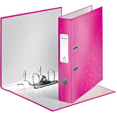 Leitz, Ordner, Ordner WOW, 180 Grad, DIN A4, 50 mm, pink Einband aus Graupappe, innen und aussen mit laminiert (A4, 50 mm, 1 Stk.) Leitz, Ordner, Ordner WOW, 180 Grad, DIN A4, 50 mm, pink Einband aus Graupappe, innen und aussen mit laminiert (A4, 50 mm, 1 Stk.)