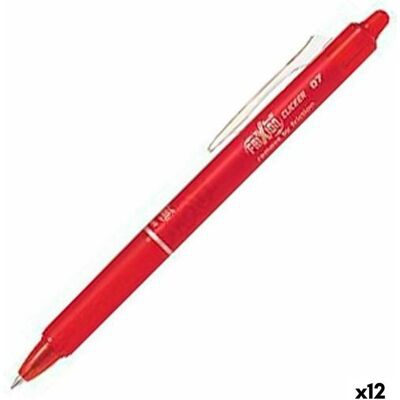 Pilot, Schreibstifte, FriXion, Clip-on retractable pen, Red, Red, 0.7 mm, 0.35 mm, Medium (12x) Pilot, Schreibstifte, FriXion, Clip-on retractable pen, Red, Red, 0.7 mm, 0.35 mm, Medium (12x)