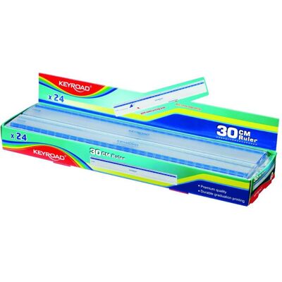Keyroad, Lineal, Kunststofflineal, 30 cm, transparent, 24-tlg., box (30 cm, Kunststoff) Keyroad, Lineal, Kunststofflineal, 30 cm, transparent, 24-tlg., box (30 cm, Kunststoff)