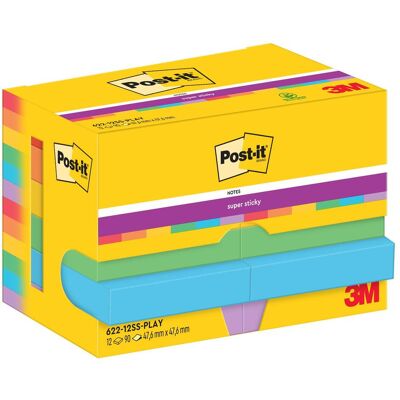 Post-it, Haftnotiz, Super Sticky Playful (47.60 x 47.60 mm) Post-it, Haftnotiz, Super Sticky Playful (47.60 x 47.60 mm)
