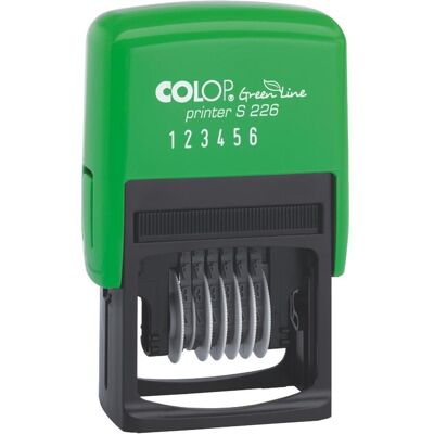 Colop, Stempel, 15526050 S226 Green Line Nummernstempel (6 Ziffern 0 - 9, selbstfärbend, 22 x 4 mm) schwarz 81 Colop, Stempel, 15526050 S226 Green Line Nummernstempel (6 Ziffern 0 - 9, selbstfärbend, 22 x 4 mm) schwarz 81