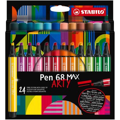 STABILO Pen 68 MAX Filzstift - Arty - 24er Pack - Bunte Farben STABILO Pen 68 MAX Filzstift - Arty - 24er Pack - Bunte Farben