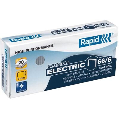 Rapid, Büroklammer, Heftklammern Strong Electric 66/6 6 mm (5 Stück) (5x) Rapid, Büroklammer, Heftklammern Strong Electric 66/6 6 mm (5 Stück) (5x)