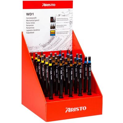 Aristo Bleistift, Feinminenstift WD1 Display 30, 7x 0.35, 15x 0.5, 8x 0.7, schwarz (0.35 mm, 30x) Aristo Bleistift, Feinminenstift WD1 Display 30, 7x 0.35, 15x 0.5, 8x 0.7, schwarz (0.35 mm, 30x)