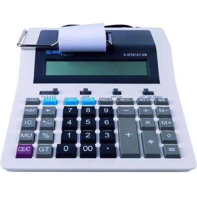 Donau, Taschenrechner, Druckender Taschenrechner TECH, 12-stellig, Anzeige, Mae 267x202x77 mm, wei (Batteriebetrieb) Donau, Taschenrechner, Druckender Taschenrechner TECH, 12-stellig, Anzeige, Mae 267x202x77 mm, wei (Batteriebetrieb)