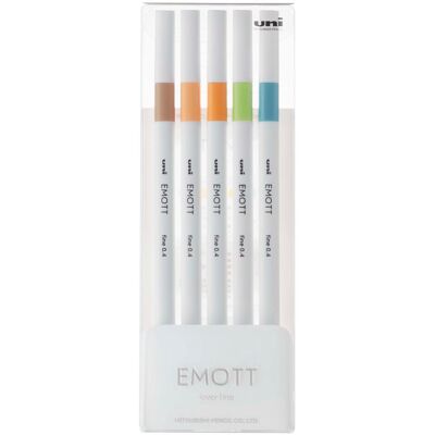 Uni-ball, Schreibstifte, Faserschreiber Emott Nature 0.4 mm, 5er-Set (5x) Uni-ball, Schreibstifte, Faserschreiber Emott Nature 0.4 mm, 5er-Set (5x)