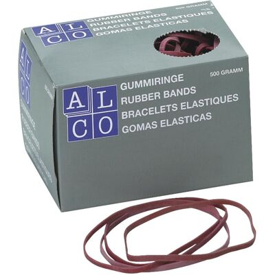 Alco, Gummiband, Gummiband 4 x 150 mm (B x L) Kautschuk rot 500 g/Pack. (1 Stk.) Alco, Gummiband, Gummiband 4 x 150 mm (B x L) Kautschuk rot 500 g/Pack. (1 Stk.)