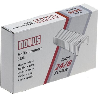 Novus, Büroklammer, nietjes 24/8 100 stuks (100x) Novus, Büroklammer, nietjes 24/8 100 stuks (100x)