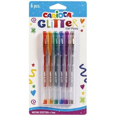 Carioca, Schreibstifte, Pack 6 Glitzerstifte Carioca, Schreibstifte, Pack 6 Glitzerstifte