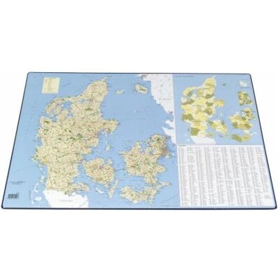 Bantex, Mappe, Skriveunderlag Danmarkskort m. postnumre 40x65cm 4155 Bantex, Mappe, Skriveunderlag Danmarkskort m. postnumre 40x65cm 4155