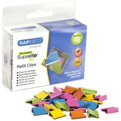 Rapesco Büroklammer, Spenderklammern – 150 Stück – bunt (150x) Rapesco Büroklammer, Spenderklammern – 150 Stück – bunt (150x)