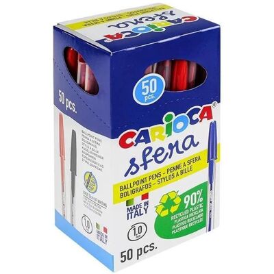 Carioca, Schreibstifte, SFERA Flowpack Box, 50 Stück, rot (50x) Carioca, Schreibstifte, SFERA Flowpack Box, 50 Stück, rot (50x)