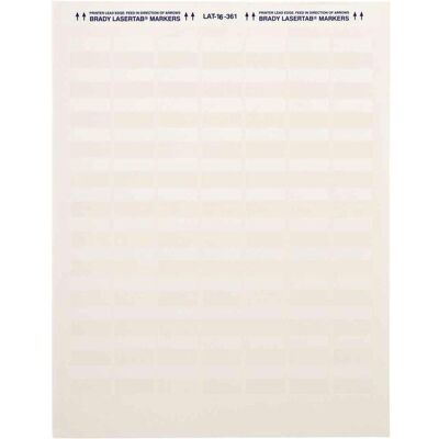 Brady, Etiketten, LAT-16-361-5, selbstlaminierendes Polyester, Weiss/Transparent, 25.40 x 8.64(19.05) mm, perma Brady, Etiketten, LAT-16-361-5, selbstlaminierendes Polyester, Weiss/Transparent, 25.40 x 8.64(19.05) mm, perma