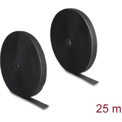 DeLock Klettband, Klettband 25m x 25mm Strapazierfähig Schwarz (25 mm) DeLock Klettband, Klettband 25m x 25mm Strapazierfähig Schwarz (25 mm)