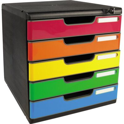 Exacompta Dokumentenablage, Schubladenbox MODULO, Format A4+, 5 abschliessbare Schübe, geschlossen, Griffmulde & Etiketten... (A4+) Exacompta Dokumentenablage, Schubladenbox MODULO, Format A4+, 5 abschliessbare Schübe, geschlossen, Griffmulde & Etiketten... (A4+)