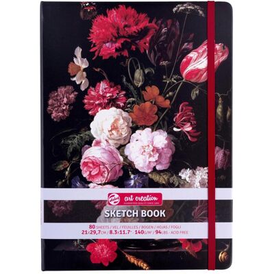 Talens, Heft + Block, Sketchbook Still Life with Flowers in a Glass Vase 21 x 29.7 cm, 140 g, 80 she (A4, Blanko, Harter Einband) Talens, Heft + Block, Sketchbook Still Life with Flowers in a Glass Vase 21 x 29.7 cm, 140 g, 80 she (A4, Blanko, Harter Einband)