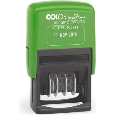 Colop, Stempel, Datumsstempel selbstfärbend S260 Abmessung der Stempelfläche: 45 x 24 mm Schreibfarbe des Stempel... Colop, Stempel, Datumsstempel selbstfärbend S260 Abmessung der Stempelfläche: 45 x 24 mm Schreibfarbe des Stempel...
