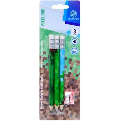 Astra, Bleistift, Dreiecksstift HB Pixel One 3 Stück mit Spitzer (HB, 3x) Astra, Bleistift, Dreiecksstift HB Pixel One 3 Stück mit Spitzer (HB, 3x)