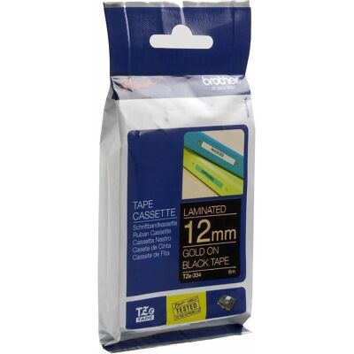 Brother Beschriftungsband, Tze-334 (1.20 cm, Gold, Schwarz) Brother Beschriftungsband, Tze-334 (1.20 cm, Gold, Schwarz)