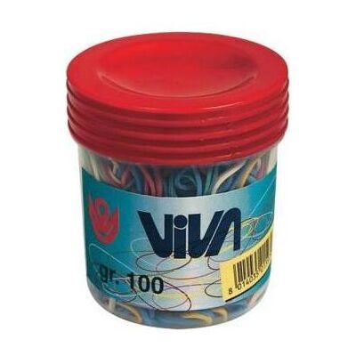 Viva, Gummiband, Gummibänder farbig assortiert 100g in wiederverschliessbarer Viva, Gummiband, Gummibänder farbig assortiert 100g in wiederverschliessbarer