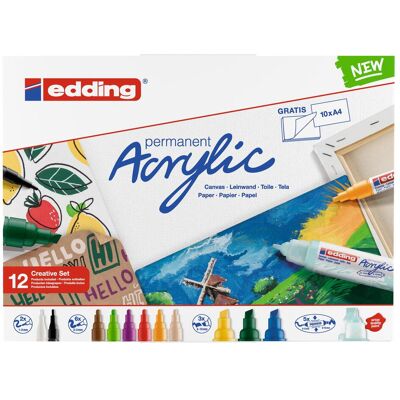Edding, Marker, Acrylmarker Starter Set 12-teilig (12x) Edding, Marker, Acrylmarker Starter Set 12-teilig (12x)