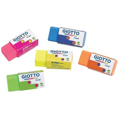 Giotto, Korrekturmittel, Fluo-Radierer Thermoplastisches Elastomer (TPE) Blau, Fuchsia, Grün, Orange, Gelb Giotto, Korrekturmittel, Fluo-Radierer Thermoplastisches Elastomer (TPE) Blau, Fuchsia, Grün, Orange, Gelb