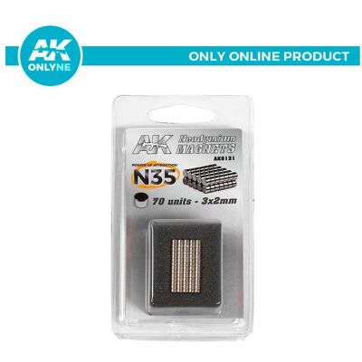 AK Interactive, Magnet, Aimants Neodyme 3x2mm N35 (70 Pičces) (70x) AK Interactive, Magnet, Aimants Neodyme 3x2mm N35 (70 Pičces) (70x)
