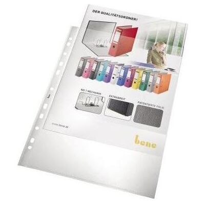 Bene, Mappe, Prospekthülle DIN A4 0,14mm oben offen Polypropylen transparent 25 St./Pack. (A4, 25x) Bene, Mappe, Prospekthülle DIN A4 0,14mm oben offen Polypropylen transparent 25 St./Pack. (A4, 25x)