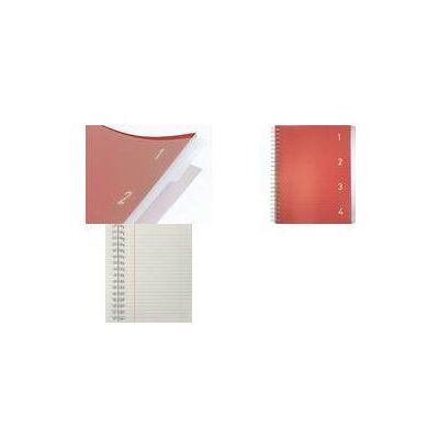 Kangaro, Heft + Block, Spiralbuch 4in1, DIN A5, 100 Blatt, liniert, rot Einband aus PP, 80 g/qm Papier, inkl (A5, Liniert) Kangaro, Heft + Block, Spiralbuch 4in1, DIN A5, 100 Blatt, liniert, rot Einband aus PP, 80 g/qm Papier, inkl (A5, Liniert)