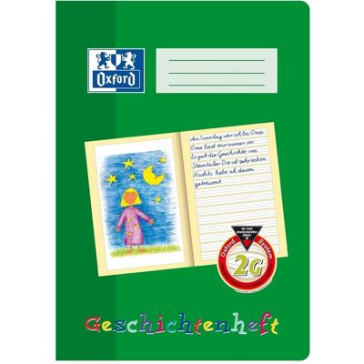 Oxford Geschichtenheft A4, Linkierung 2G, grün - Notizbuch für Geschichten Oxford Geschichtenheft A4, Linkierung 2G, grün - Notizbuch für Geschichten
