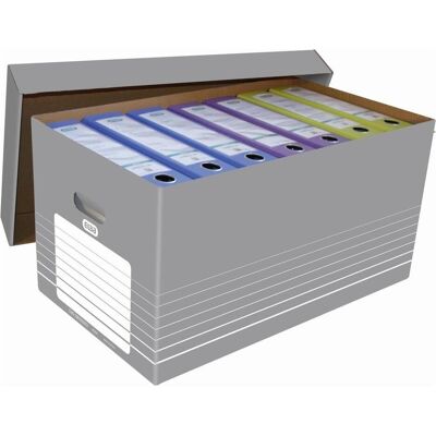 Elba, Dokumentenablage, trische Archiv- und Transportbox für A4, grau-weiss aus stabiler Wellpappe, Masse: (A4) Elba, Dokumentenablage, trische Archiv- und Transportbox für A4, grau-weiss aus stabiler Wellpappe, Masse: (A4)