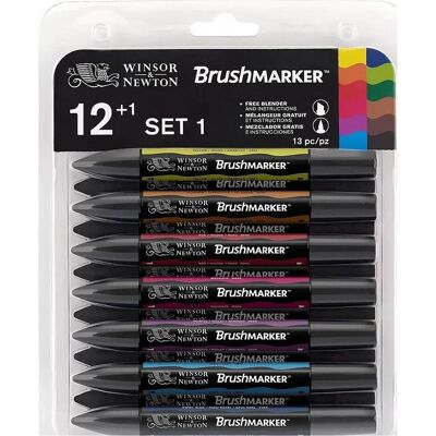 Winsor & Newton, Marker, Brush marker 12+1 lebendige Töne (12x) Winsor & Newton, Marker, Brush marker 12+1 lebendige Töne (12x)
