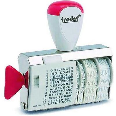 Trodat, Stempel, Formel + Datumsstempel Niederländisch Rot, Weiss 80 mm x 70 mm Trodat, Stempel, Formel + Datumsstempel Niederländisch Rot, Weiss 80 mm x 70 mm