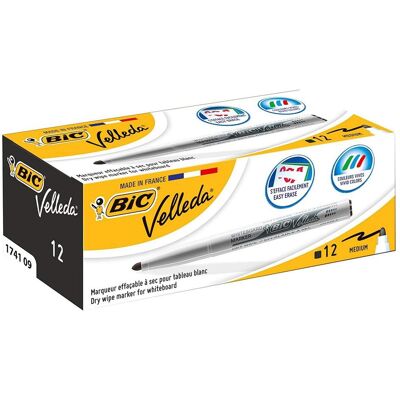 Bic, Marker, Marker sausoji VELLEDA POCKET, apvalus galas, juodas (434) (12x) Bic, Marker, Marker sausoji VELLEDA POCKET, apvalus galas, juodas (434) (12x)
