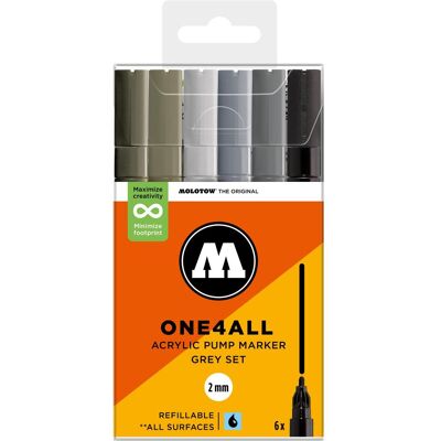Molotow, Marker, Acrylmarker One4All 127HS Grey Set (6x) Molotow, Marker, Acrylmarker One4All 127HS Grey Set (6x)