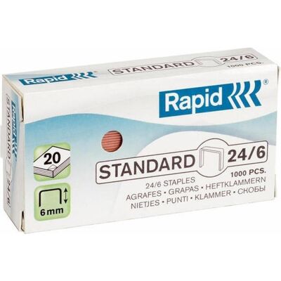 Rapid, Büroklammer, Heftklammern Standard 24/6 6 mm (20 Stück) (20x) Rapid, Büroklammer, Heftklammern Standard 24/6 6 mm (20 Stück) (20x)