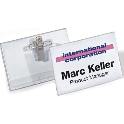 Durable, Informationsschild, Namensschild mit Clip 75 x 40 mm Durable, Informationsschild, Namensschild mit Clip 75 x 40 mm