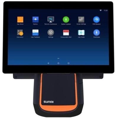 Sunmi, Kasse, T2s, 39,6cm (15.6"), VFD, Android, schwarz, orange Kassensystem, Retail, Touchscreen, kapazitiv,... Sunmi, Kasse, T2s, 39,6cm (15.6"), VFD, Android, schwarz, orange Kassensystem, Retail, Touchscreen, kapazitiv,...
