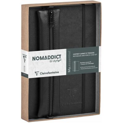 Quo Vadis, Heft + Block, Age Bag, Set Nomaddict, Notizbuch A5 My.essential liniert + Federmäppchen, schwarz (A5, Liniert) Quo Vadis, Heft + Block, Age Bag, Set Nomaddict, Notizbuch A5 My.essential liniert + Federmäppchen, schwarz (A5, Liniert)