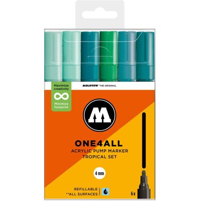 Molotow, Marker, Acrylmarker One4All 227HS Tropical Set (6x) Molotow, Marker, Acrylmarker One4All 227HS Tropical Set (6x)