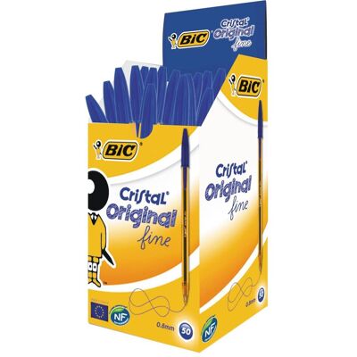 Bic, Schreibstifte, Kugelschreiber Cristal Fine 0,8 mm, blau, 50 Stück (50x) Bic, Schreibstifte, Kugelschreiber Cristal Fine 0,8 mm, blau, 50 Stück (50x)