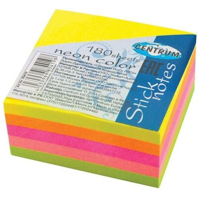 Centrum Haftnotiz, HAFTNOTIZEN 38X38 MM 180SH. (5 NEON COL. (38 x 38 mm) Centrum Haftnotiz, HAFTNOTIZEN 38X38 MM 180SH. (5 NEON COL. (38 x 38 mm)